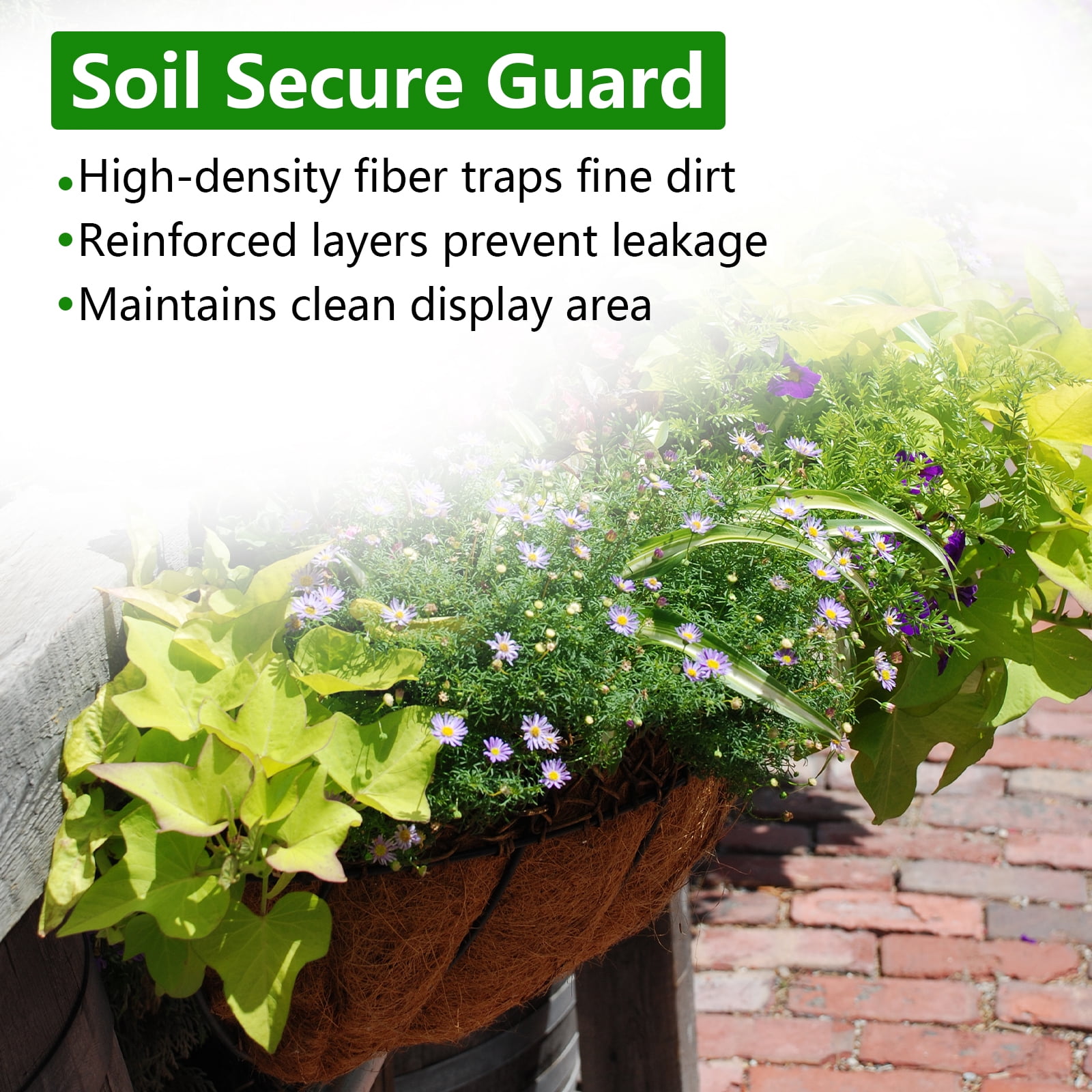24 Inch Coconut Coir Trough Liner, 2 Pack, Pre-Formed Coconut Fiber Replacement for Window Box and Deck Railing Planters