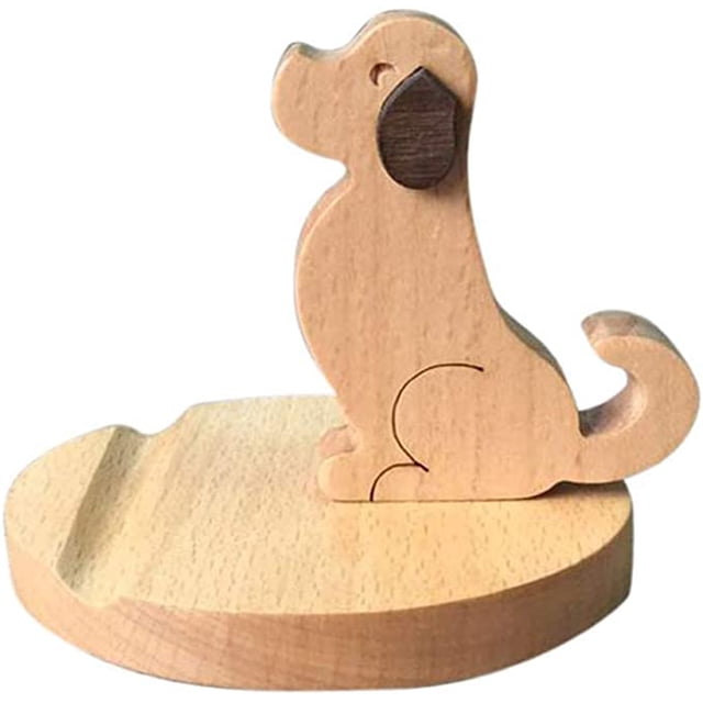 Soporte de madera para teléfono móvil, soporte para teléfono móvil con forma de perro, soporte para teléfono móvil para mascotas, nuevo soporte de escritorio para teléfono móvil, soporte de escritorio