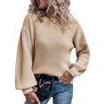 thumbnail image 1 of REDHOTYPE Pull-Over Long Ample Tricoté à Col Rond Manches Longues pour Femmes Hiver Chaud, 1 of 6