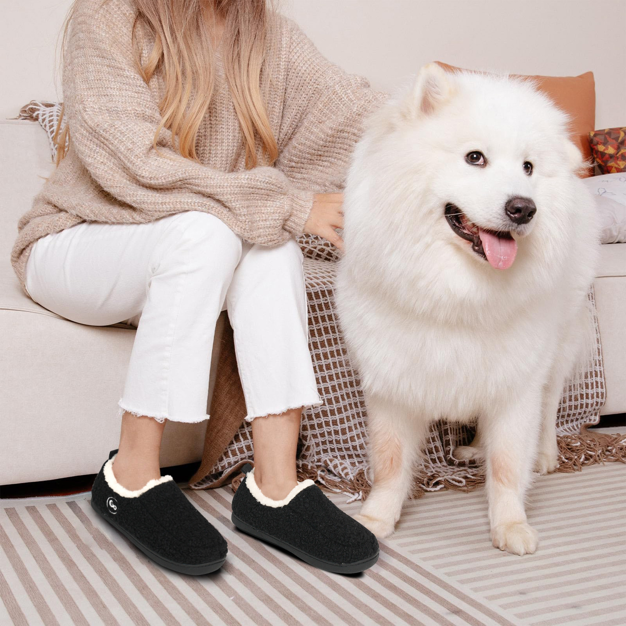 Ecetana Women's Memory Foam Warm Plush Fleece Scuff Slipper photo 6