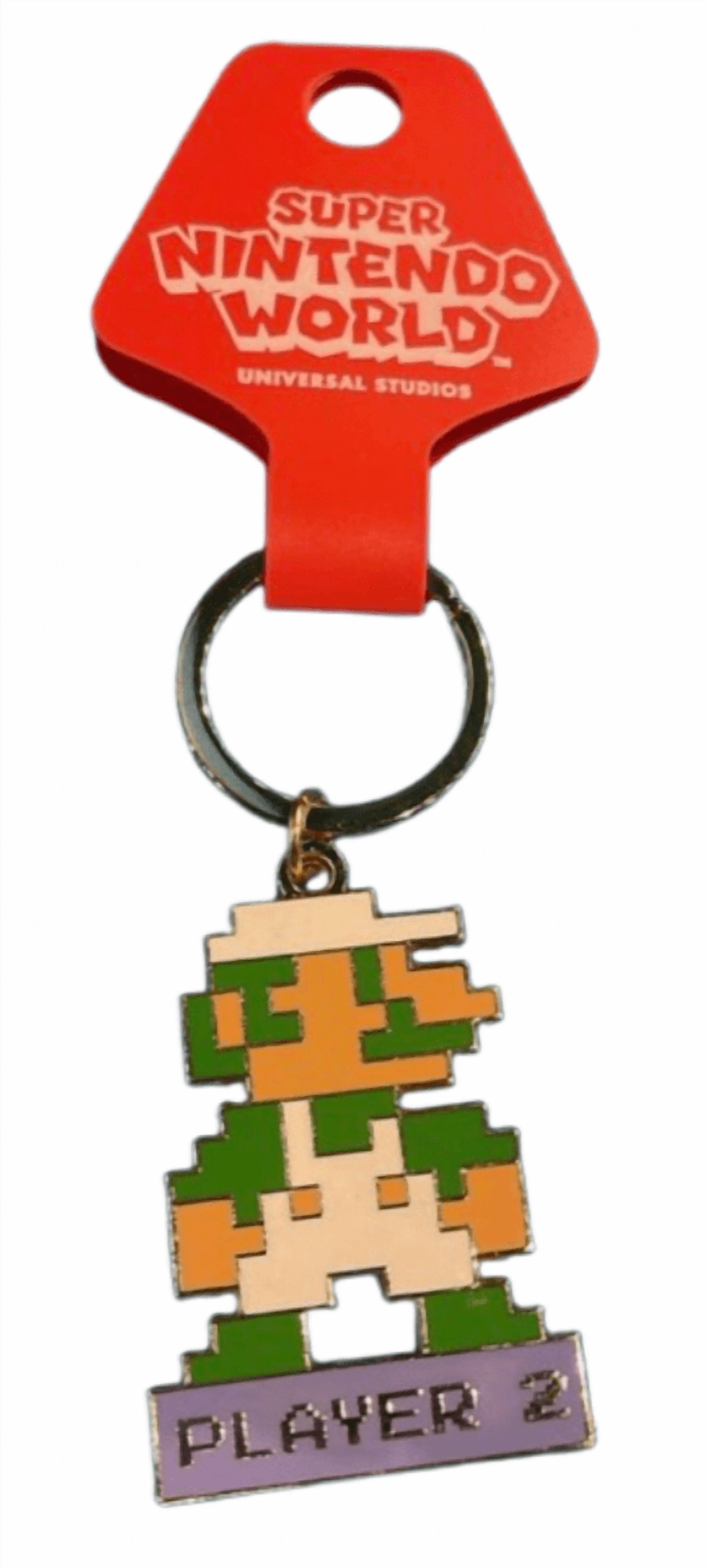 Universal Studios Super Nintendo World Luigi Player 2 Keychain New