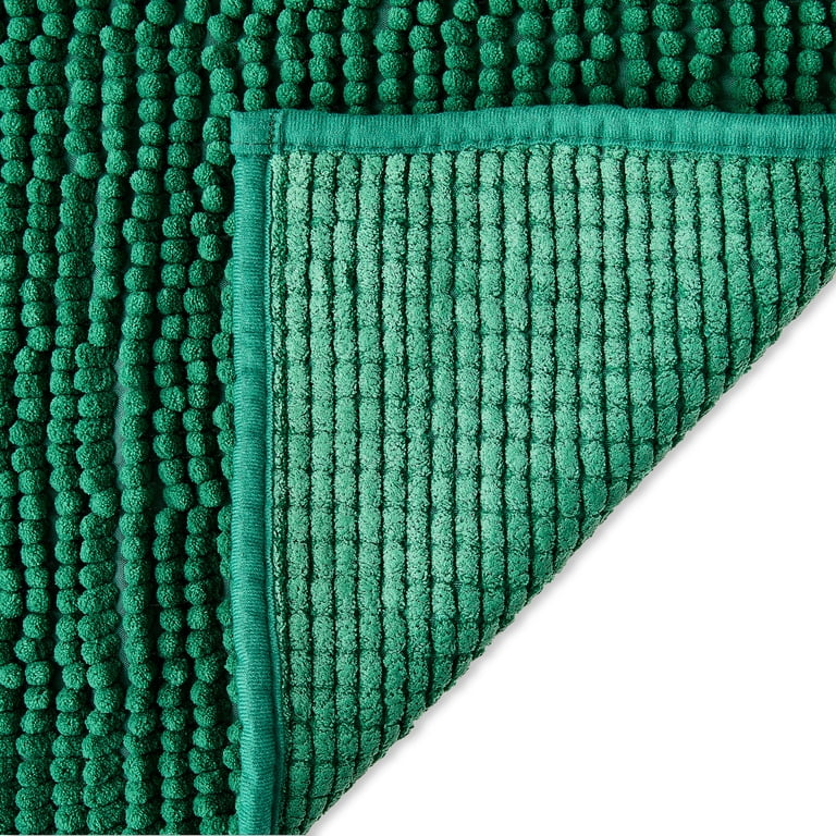 Mainstays Green Chenille Noodle Bath Rug, 17