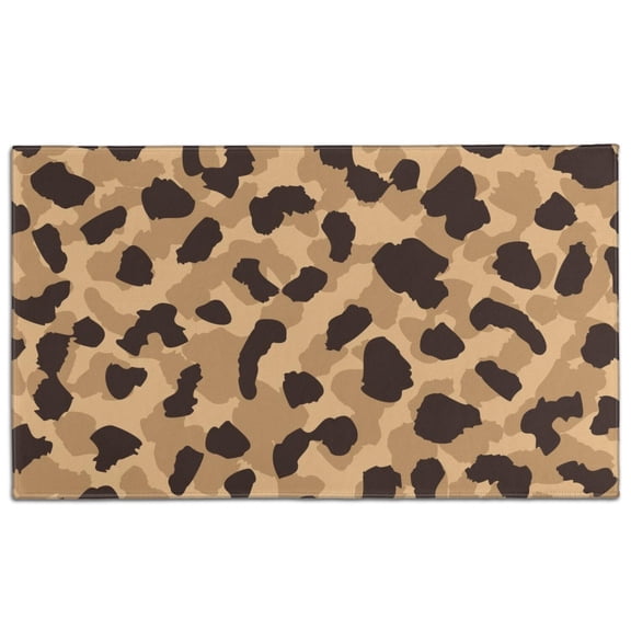 Beige and Black Leopard Pattern Door Rugs,Washable Non Slip Door Mats Indoor,Decorative Door Mats,Entry Mat Indoor for Entrance,Bedroom,Kitchen,Bathroom,17"x30"