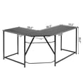 thumbnail image 2 of Patiojoy L Shaped Gaming Desk Corner Computer Desk Workstation for Home Office Black, 2 of 5