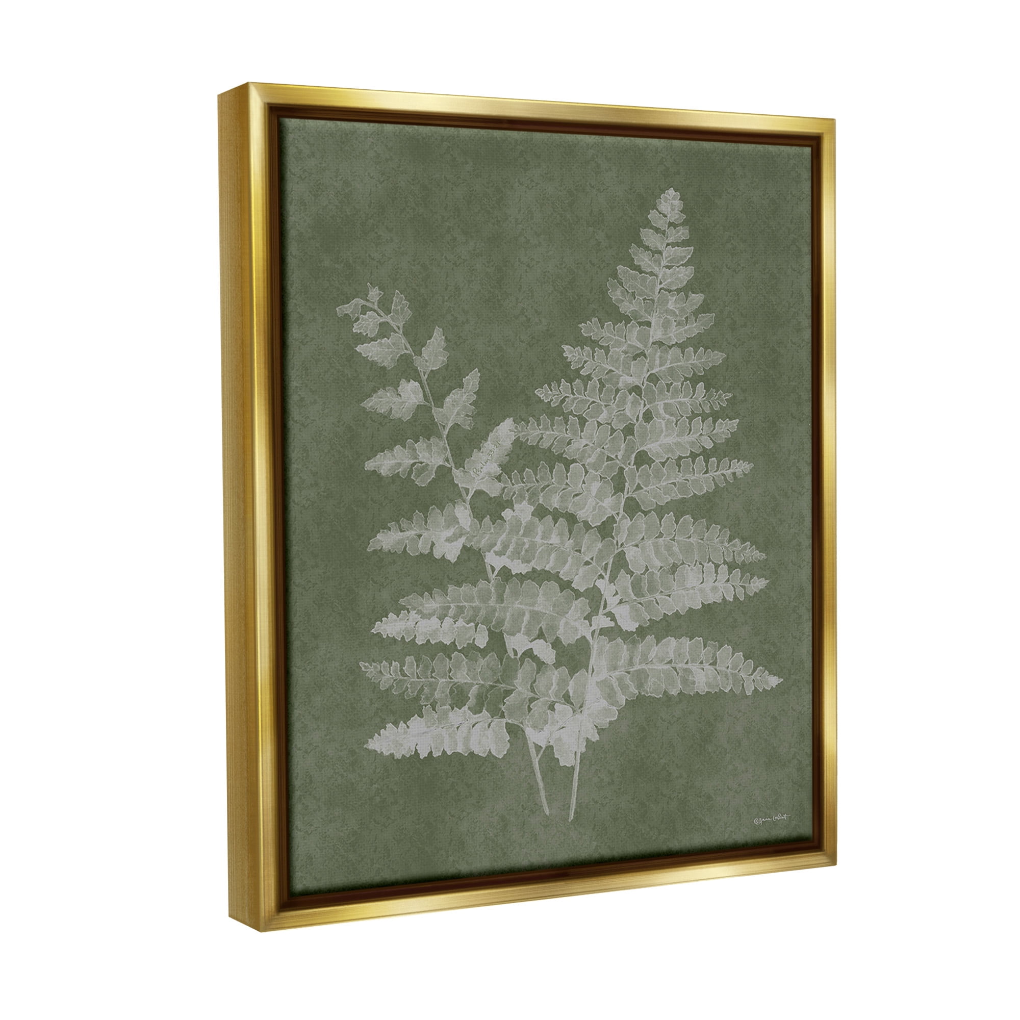 Stupell Industries Green Rustic Ferns Botanical & Floral Painting Gold Floater Framed Canvas Art Print Wall Art, 25 x 31