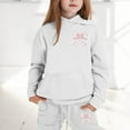 thumbnail image 2 of Toddler Outfits for Girls Sets Hoodie Pants Letter Print Kids Casual Two Piece Winter Comfy Fall Girls Clothes White Size 3-4T, 2 of 4