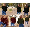 thumbnail image 4 of PRETTYGARDEN Women's Oversized Sweaters Sleeve Crew Neck Jumper Tops Chunky Knit Pullover Sweater, 4 of 6