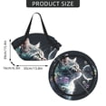 thumbnail image 4 of Cat Blow Bubbles 2-in-1 Foldable Picnic Blanket Tote Bag Shoulder Handbag, Large Circular Outdoor Mat for Beach Camping Park, 4 of 5