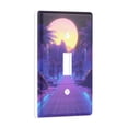 thumbnail image 2 of Yayeee Toggle Light Switch Wall Plate 1-Gang 4.5"x2.7" Home Decorative Outlet Cover, Blue Road, 2 of 7