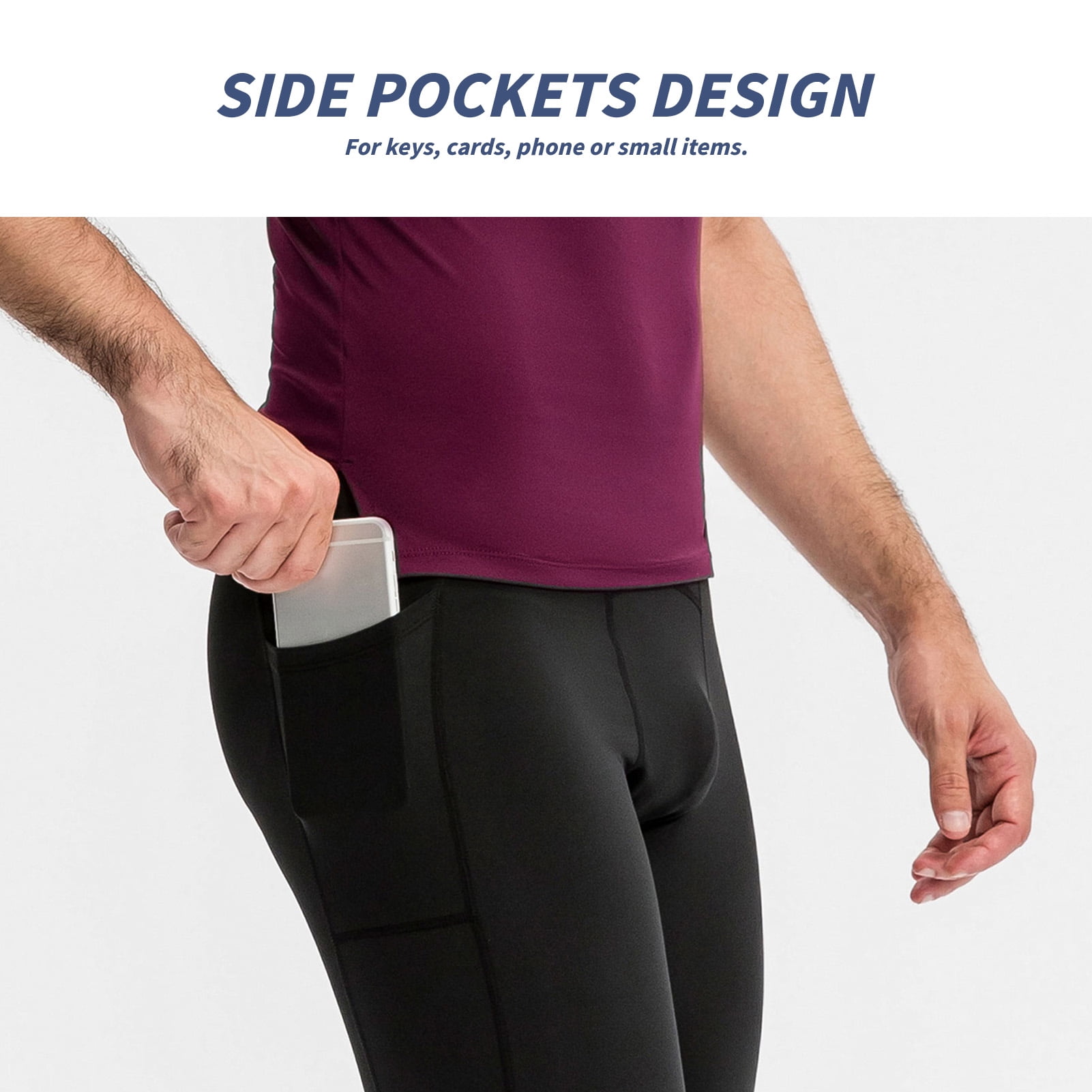 Men Compression Pants Elastic Waist 