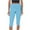 2-1-Sky Blue, variant on SELONE Pink Leggings for Women Capri Mid Waist Gym Leggings Elastic Waist Summer Pants Slim Casual Vacation Pants Pull on Solid Soft Lightweight Comfortable M Breathable Beach Pants