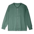thumbnail image 3 of CUSTG Female Hoodless Sweatshirt Long Sleeve Zip Up Solid Color Fleece Lined Pockets Cozy Soft Top Pullover, 3 of 5