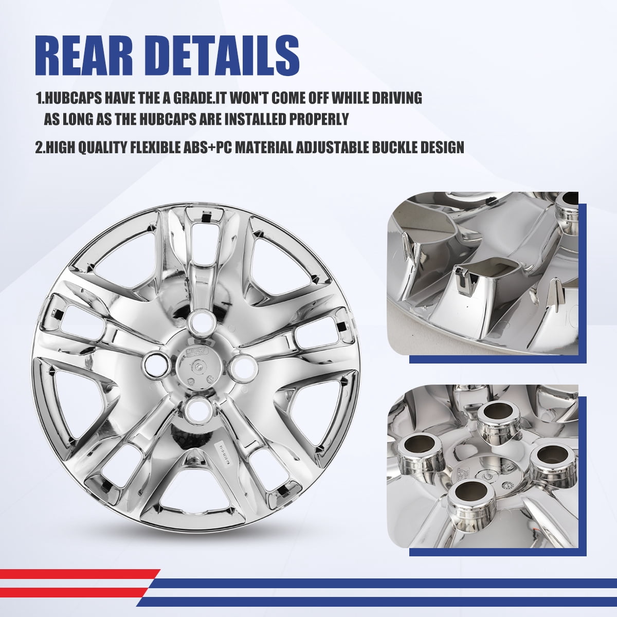 16 inch Set of 4 Hubcaps Wheel Rim Covers 2007 2008 2009 2010 2011 2012 Nissan Sentra,Bolt on Installation,Chrome