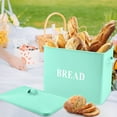 thumbnail image 6 of Bread Box for Kitchen Countertop, Vesteel Metal Bread Bin Holder for Modern Classic Farmhouse, Extra Large & High Capacity Storage Container - 13" x 9.8" x 7.3" - Holds 2+ Loaves, Turquoise, 6 of 7
