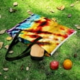 thumbnail image 5 of Colorful Tie Dye Vortex Picnic Blanket Waterproof Outdoor Beach Blanket Hand-held Pad Suitable for Travel, Camping, Beach, Family Gatherings, 5 of 7