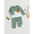 thumbnail image 4 of Autumn Toddler Baby Boys Pants Set 6M 12M 18M 24M 3Y Long Sleeve Contrast Color Sweatshirt Elastic Waist Pants Spring Clothes, 4 of 10