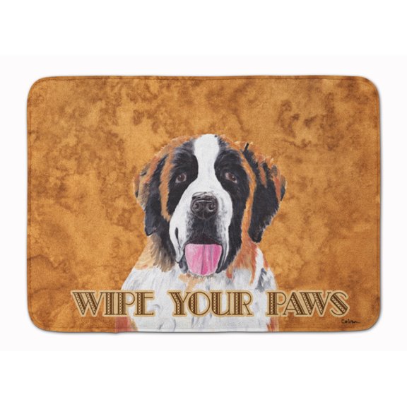 Carolines Treasures SC9129RUG Saint Bernard Wipe your Paws Machine Washable Memory Foam Mat 19 X 27" multicolor