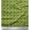 thumbnail image 3 of Soimoi Green Moss Georgette Fabric Leaves & Clover Floral Print Fabric by the Yard 42 Inch Wide, 3 of 3