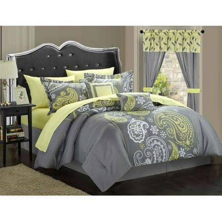 Olinda 20 Piece Paisley Print Reversible Comforter Set Walmart Com