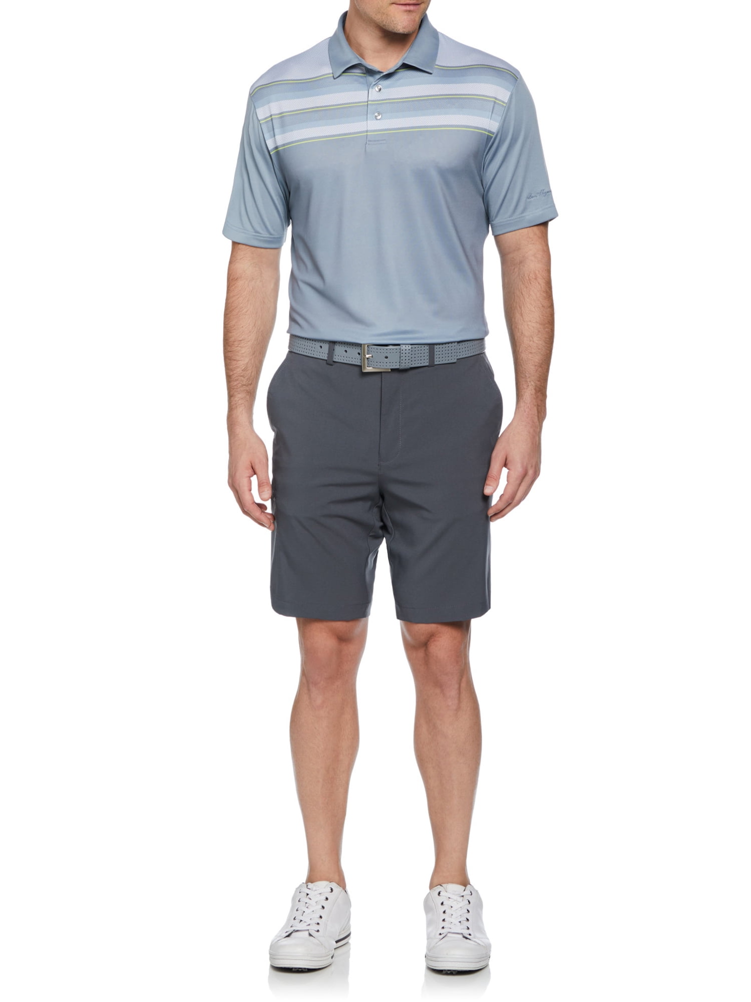 Ben Hogan Performance Men’s and Big Men’s Eco Birdseye Block Short Sleeve Golf Polo Shirt, up to Size 5XL