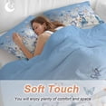 thumbnail image 4 of 3 Piece Blue Ombre Butterfly Duvet Cover Set Twin Size, Microfiber Comforter/Quilt Cover with Corner Ties and 2 Pillowcases, Pastoral Farmhouse Butterflies All Season Soft Bedding with Zipper Closure, 4 of 8