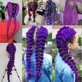thumbnail image 4 of Purple Braiding Hair - 26inch Pre Stretched Braiding Hair Braids Jumbo Fake Braid Hair Extensions for Festival Braids, Halloween Costumes, Easy to Use, 4 of 6