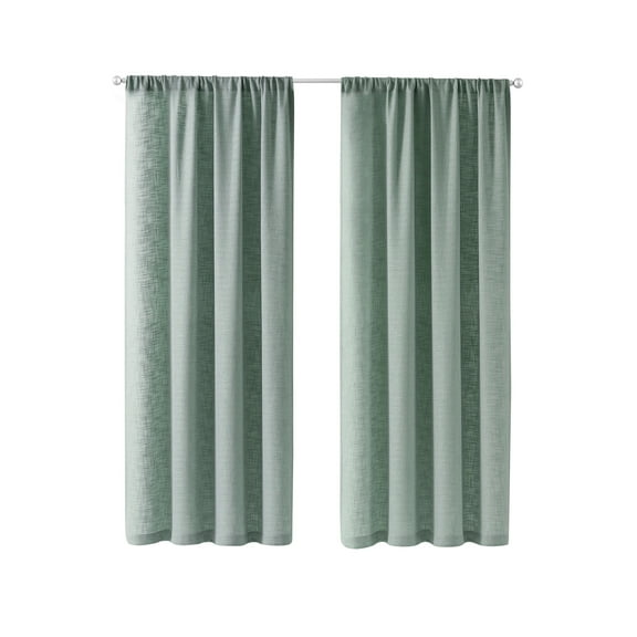 Better Homes & Gardens Woven Slub Rod Pocket Light Filtering Curtain Panel, 1-Piece, Sage, 52" W x 84" L