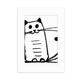 thumbnail image 1 of La sonrisa del gato sentarse línea negra Marco de Fotos de escritorio imagen Blanco Pintura arte 5x7 pulgadas, 1 of 4