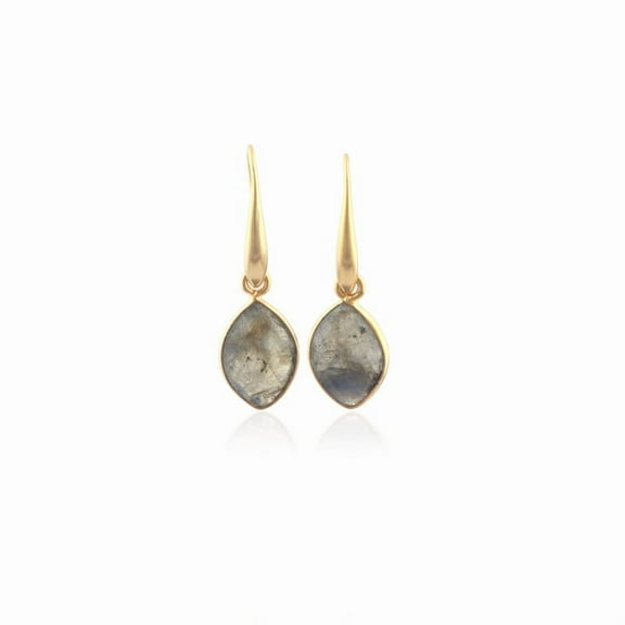 Zeva jewels Blue Labradorite Gemstone Gold-plated Lever-Back Earring For Wearing In Birthdays, Wedding, Parties & Social Gatherings