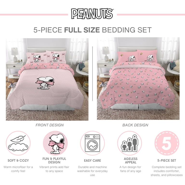 snoopy 様　babyピンクフリル Peanuts Snoopy 5 Piece Pink Coquette Reversible Comforter