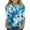 Blue, variant on Xyxonk 3/4 Sleeve Shirts for Teens Girls Crew Neck Casual Tops Trendy Floral Print Shirt 2025 Fall Cute Clothes 14-15 Years