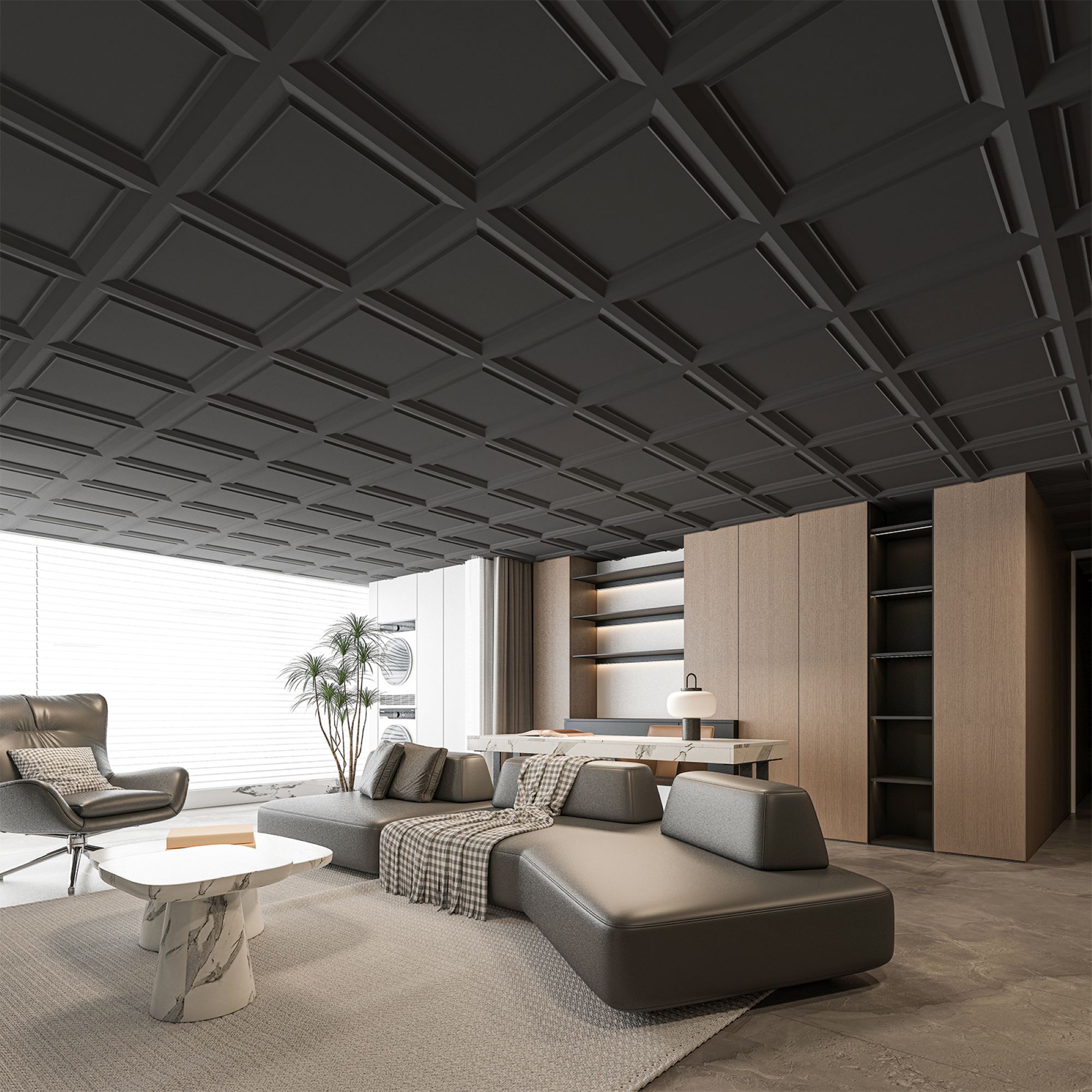 Art3d 24 x 24 Drop Ceiling Tiles for Interior Wall Decor, PVC Ceiling Tile,Pack of 12