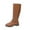 Z02 Brown, variant on Gyexs Mid Calf Boots for Women Soft Suede Low Heel Comfortable Fall Outdoor Boot with Side Zipper Sole Flat Slouchy Boots Brown Size 7.5