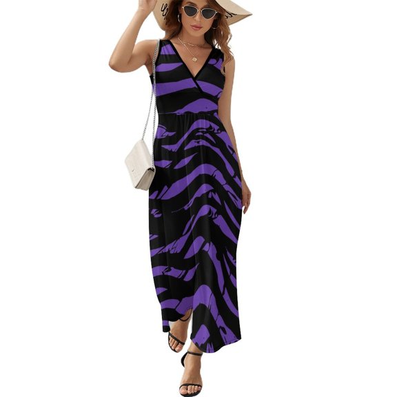 Animal Print Patterns Sleeveless Dress Woman Fashion Long Dresses Women's Summer Suit Dress 2025