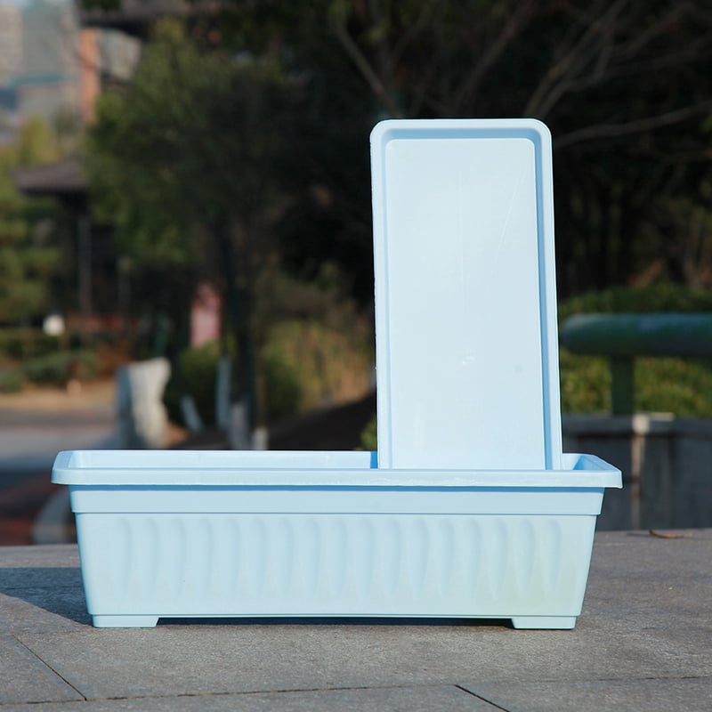 4 Packs 17 Inches Flower Window Box Plastic Vegetable for Windowsill, Patio, Garden, Home Decor, Porch