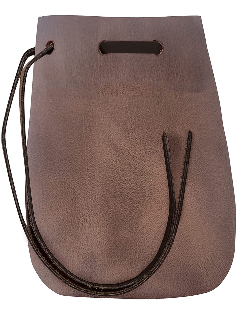 drawstring tobacco pouch Leather Drawstring Pouch, Coin Bag, Medicine Tobacco Pouch Medieval  Reenactment Made in U.S.A. by Nabob Leather (Rustic Leather Brown, Medium)