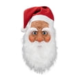 thumbnail image 2 of Full Over Head Latex Santa Realistic Accessory with White Beard and Festive Red Hat, 2 of 5