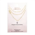 thumbnail image 4 of Believe by Brilliance S Triple Chain Initial Necklace Set in 14KT Gold Flash Plated Brass, 4 of 7