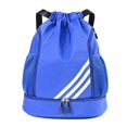 thumbnail image 1 of Waterproof Drawstring Backpack Sports Gym Bag With Shoes Compartment, Waterproof Draw String Back Bag For Men Women, 1 of 4