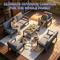 thumbnail image 5 of Aluminum Patio Furniture Set,7 Seat Outdoor Conversation Set with Thick Cushions and Coffee Table,Modern Metal Patio Sofa Set Gray, 5 of 8