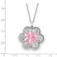 thumbnail image 2 of Sentimental Expressions Sterling Silver Rhodium-plated CZ Pretty in Pink Flower 18 Inch Necklace Q-QSX458, 2 of 6