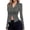 Grey, variant on Fiaer Women's Button down Shirts V Neck Collared Ruched Slim Fit Long Sleeve Shirt Casual Spring Fashion Tops White XL