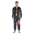 thumbnail image 2 of Planets and Stars Adult Onesie Pajamas Slim Fit Christmas One Piece Suit Pjs for Women and Men Hooded Zipper, 2 of 7