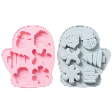 

2Pcs Christmas Themed Design Silicone Cake Molds DIY Kitchen Baking Molds