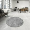 thumbnail image 3 of Ahgly Company Indoor Round Patterned Gray Cloud Gray Area Rugs, 3' Round, 3 of 6