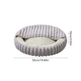 thumbnail image 2 of Round Plush Pet Bed for Dogs and Cats, Semi Enclosed Warm Sleeping Nest, Machine Washable Soft Cotton, 2 of 6