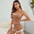 thumbnail image 2 of Lixiuxyad Set 2 Women Summer Breathable Solid Color Suspender Shorts Sexy And Interesting Pajamas Outer Wear Home Clothes Set, 2 of 5