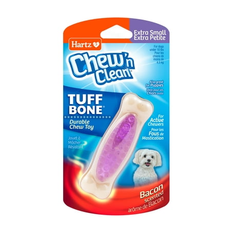 UPC: 0032700147778 | Hartz Chew n Clean Tuff Bone Extra Small Durable Bacon Scented Chew Toy