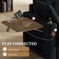 thumbnail image 5 of Timbernest 89" Sectional Sofa for Living Room, 3 Seater Chenille Cloud Couch with Storage, USB Ports, Black, 5 of 9