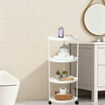 thumbnail image 6 of Mecorevxz 4 Tier Corner Shelf Stand with Wheels, Storage Organizer for Bathroom, Corner Shelf Suitable for Small Space,Waterproof Stand Also Use for Toilet Paper Stand,White, 6 of 7